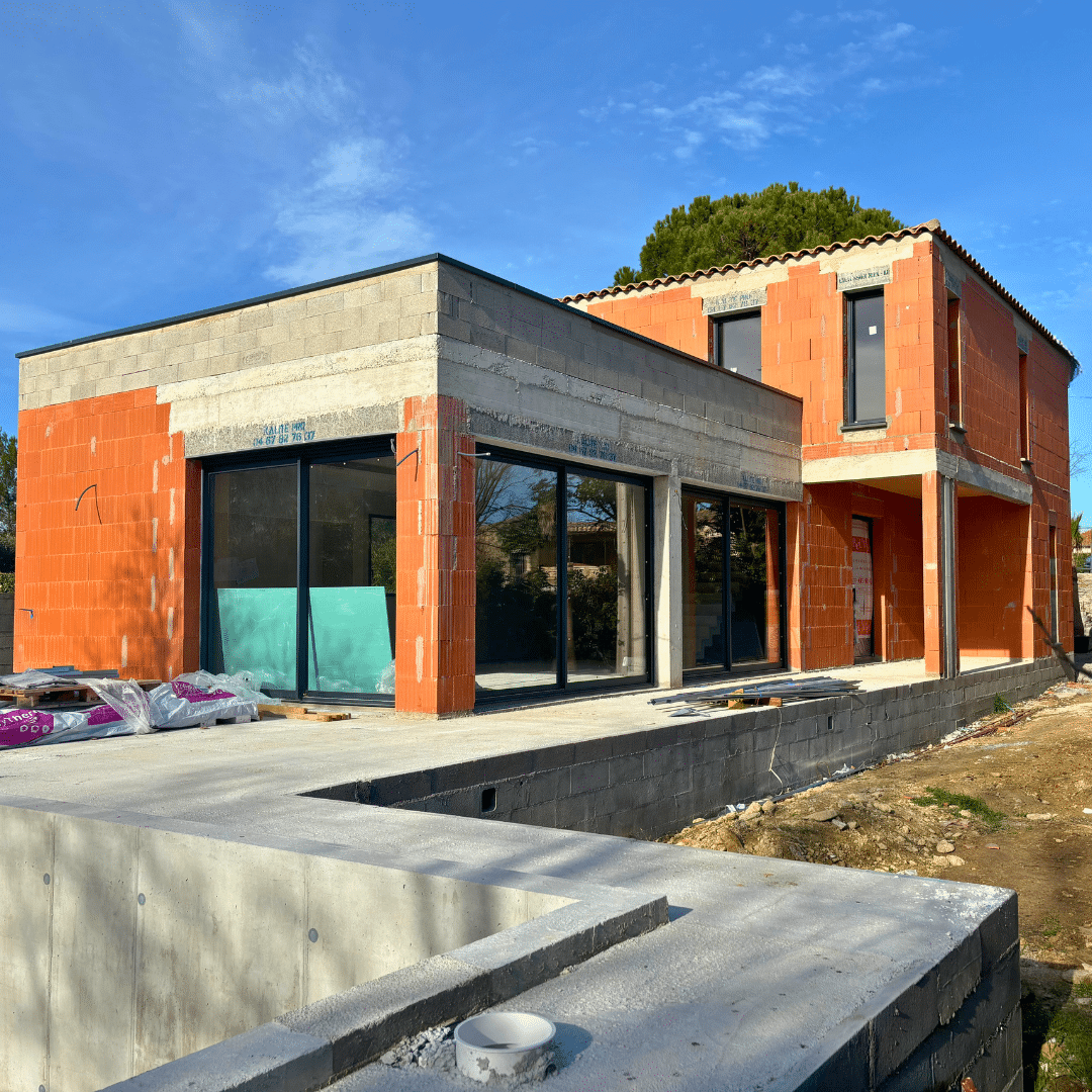 Gros œuvre villa moderne Aigues-Vives